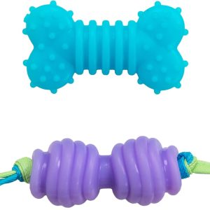 Pet Supplies  Petstages Mini Orka Chew Pair Bone & Dumbbell Dog Toys - 2 Pack :