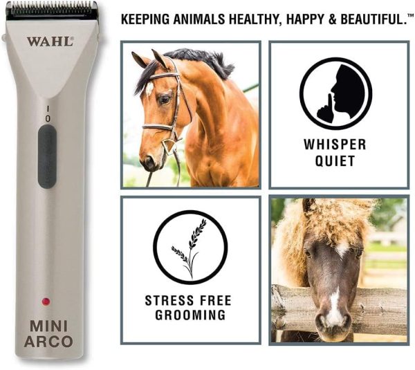 Pet Grooming Clippers  : Wahl Professional Animal MiniArco Corded/Cordless Pet, Dog, Cat, and Horse Trimmer Kit - Image 7
