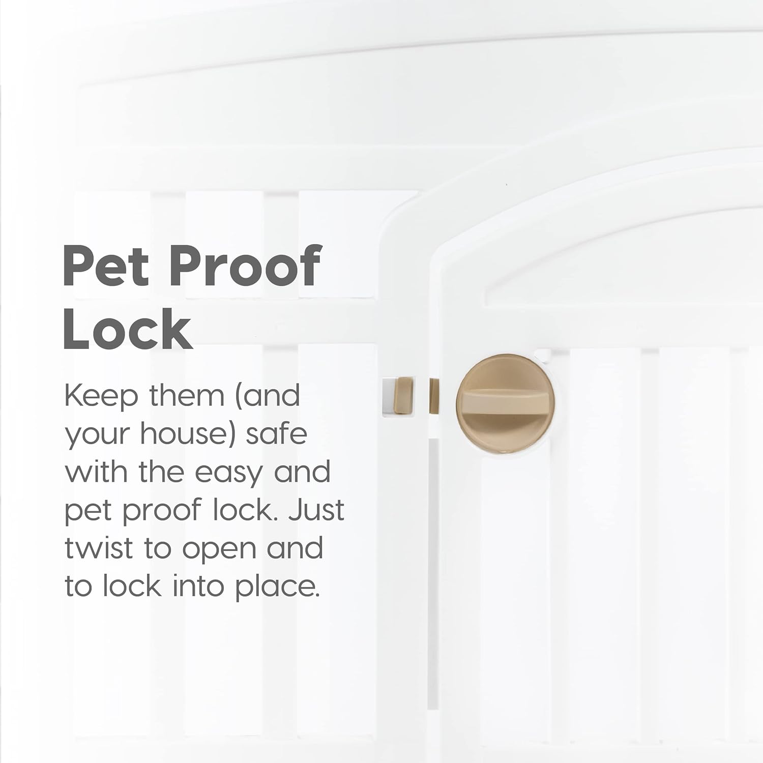 IRIS USA 24" 4-Panel Dog Playpen with Door, 35 x 35 x 24, Puppy Playpen, Dog Play Pen Indoors, Pet Fence, Puppies/Small Dogs, White : Pet Supplies - Image 3