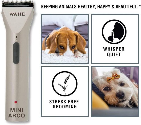 Pet Grooming Clippers  : Wahl Professional Animal MiniArco Corded/Cordless Pet, Dog, Cat, and Horse Trimmer Kit - Image 6