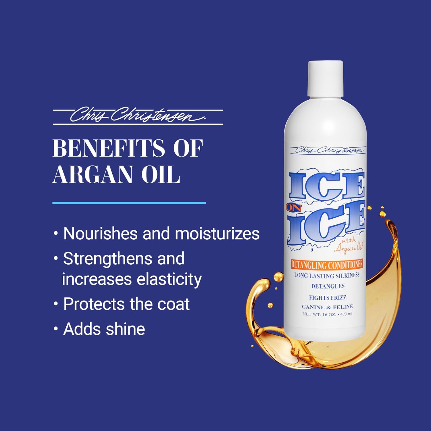 Chris Christensen Ice on Ice Detangling Dog Conditioner, Groom Like a Professional, Dematts, Moisturizes, Creates Long Lasting Silkiness, All Coat Types, Made in USA, 16oz : Pet Supplies - Image 7