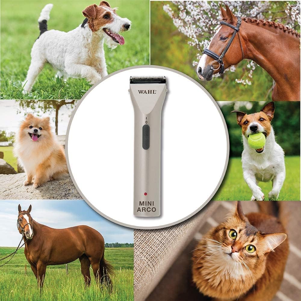Pet Grooming Clippers : Wahl Professional Animal MiniArco Corded/Cordless Pet, Dog, Cat, and Horse Trimmer Kit - Image 7