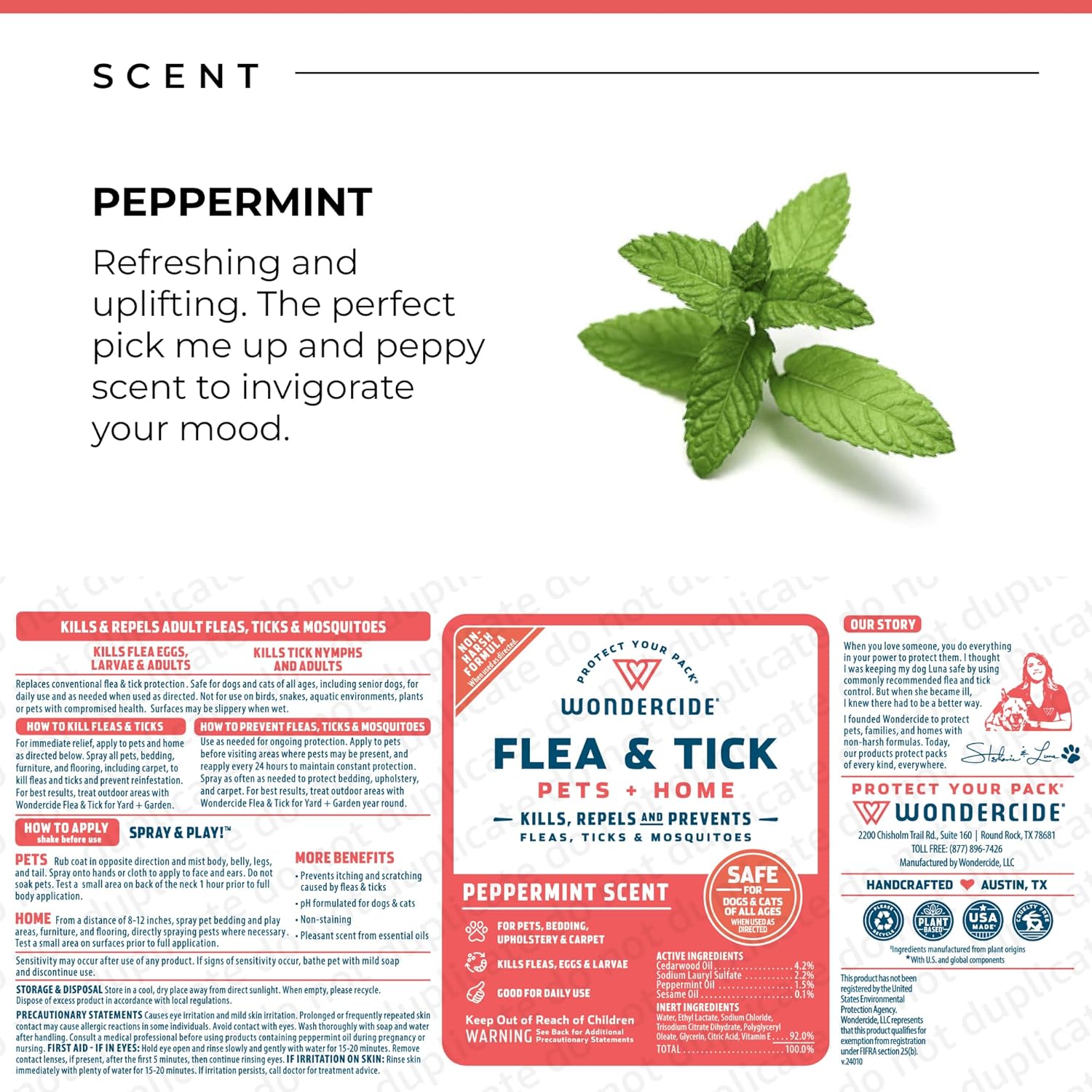 Wondercide - Flea, Tick & Mosquito Spray for Dogs, Cats, and Home - Control, Prevention, Treatment - with Natural Essential Oils - Pet and Family Safe - Peppermint 16 oz : Pet Supplies - Image 2