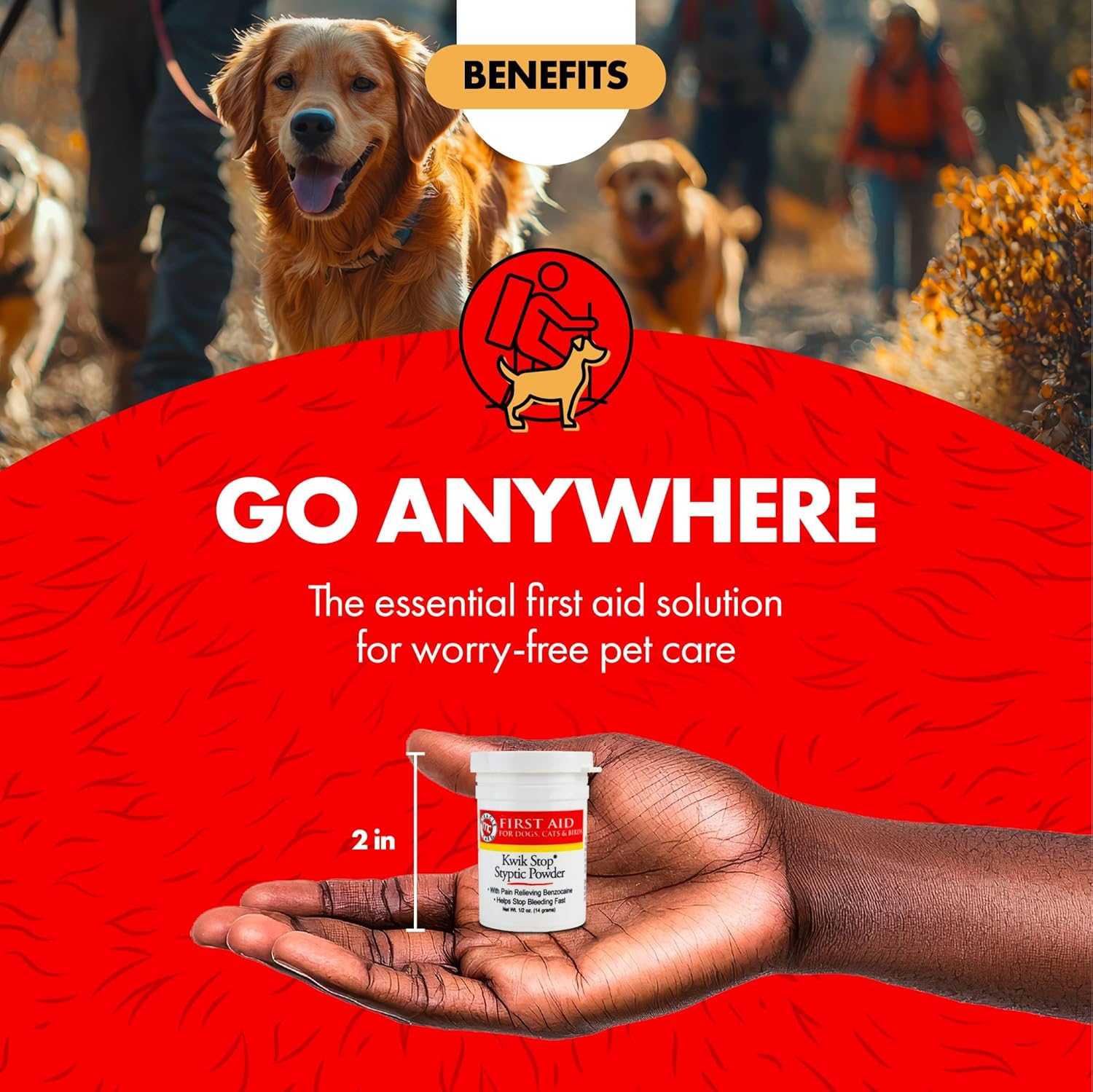 Miracle Care Kwik Stop Styptic Powder For Dogs, Cats and Birds, 0.5 Ounce, Fast Acting Blood Stop Powder with Pain Relieving Benzocaine : Office Products - Image 5