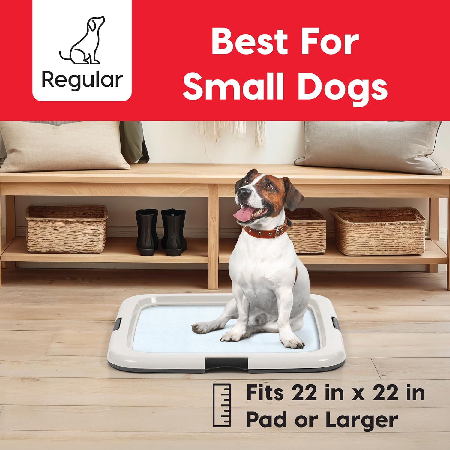 IRIS USA Pee Pad Holder - For Potty Training Regular Sized Dog & Puppy Pee Pads, Secured Latches, Non-Skid Feet, Leak Protection, Fits 22"x22" Pad or Larger, Square, Dark Gray : Pet Supplies - Image 10