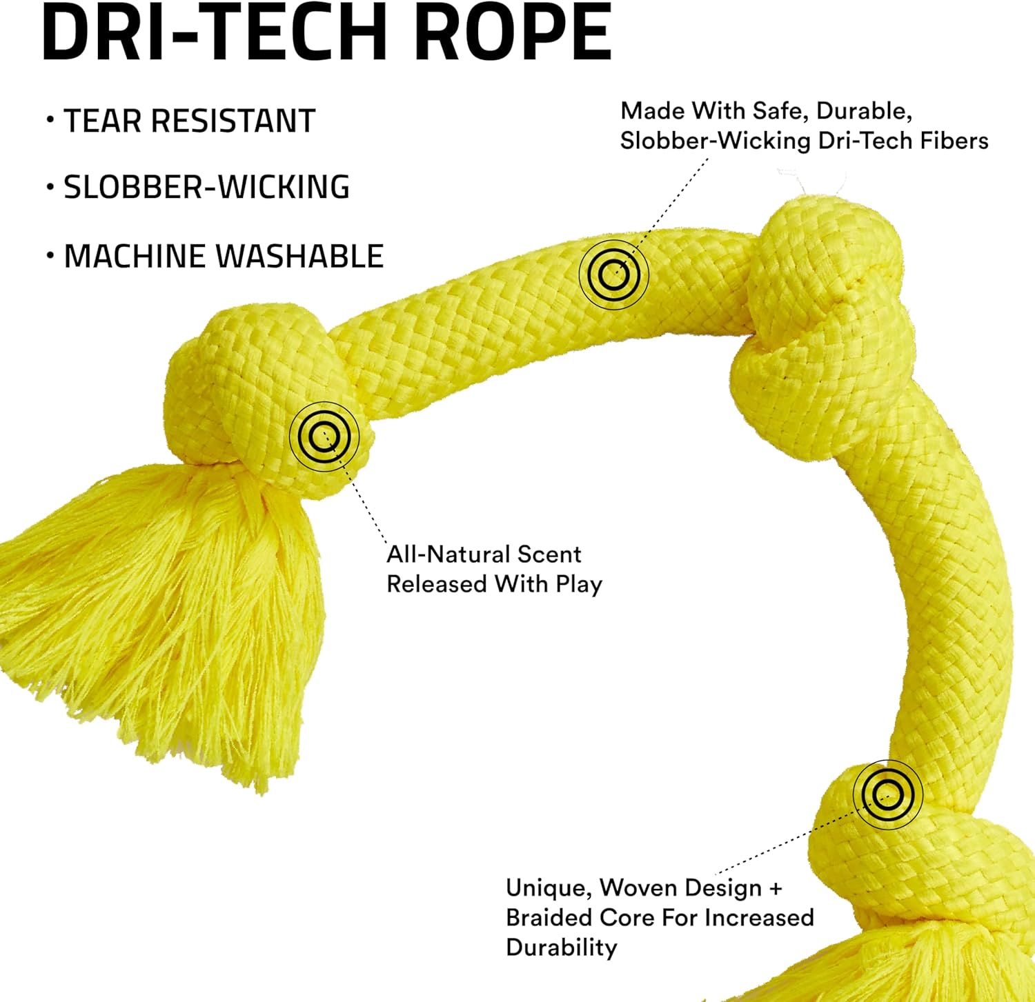 Pet Supplies Playology Rope Toys for Dogs | Tug of War Dog Toy for Aggressive Chewers | Chicken Scented Dog Toys | Jumbo Rope Toy for Interactive Play : - Image 4
