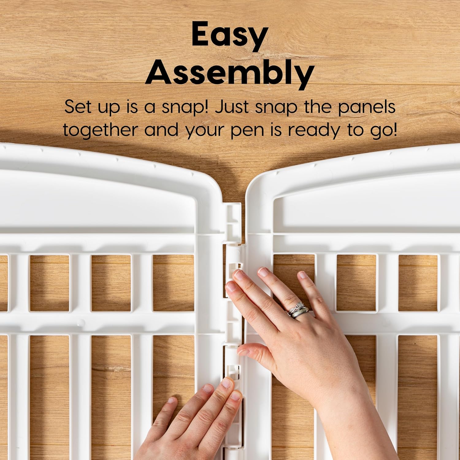 IRIS USA 24" 4-Panel Dog Playpen with Door, 35 x 35 x 24, Puppy Playpen, Dog Play Pen Indoors, Pet Fence, Puppies/Small Dogs, White : Pet Supplies - Image 6