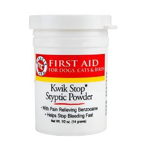 Miracle Care Kwik Stop Styptic Powder For Dogs, Cats and Birds, 0.5 Ounce, Fast Acting Blood Stop Powder with Pain Relieving Benzocaine : Office Products