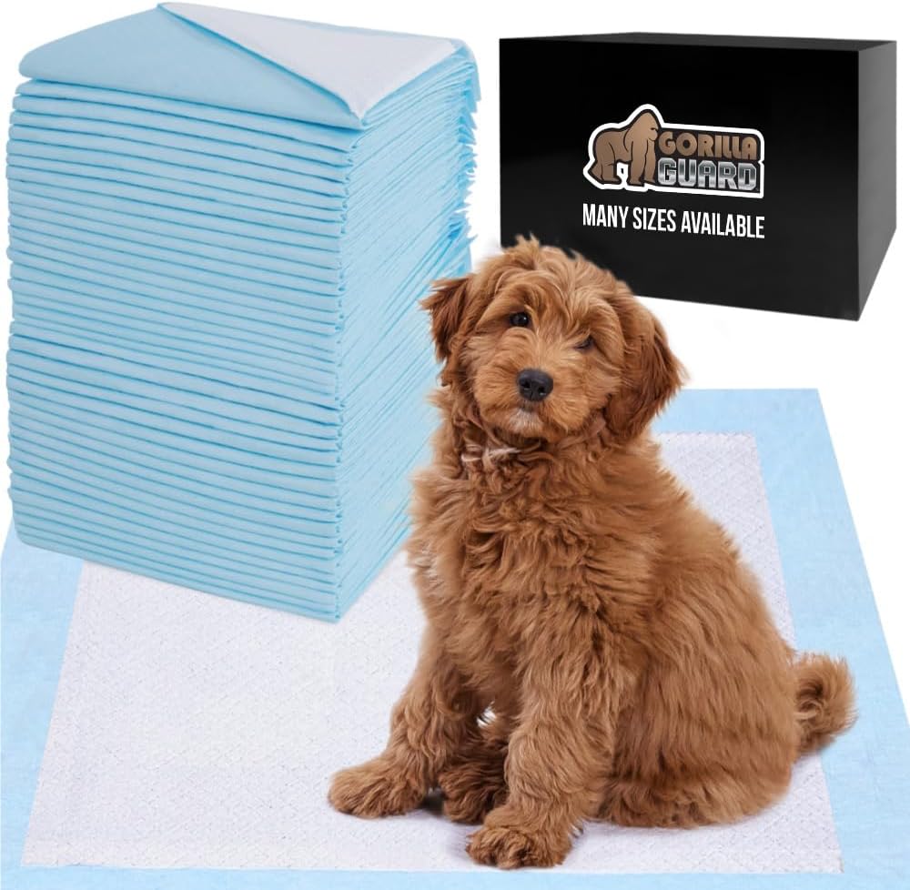 Gorilla Guard Disposable Puppy Pads, 100 Count 22x22 in, 5 Layer Pee Pads for Dogs, Absorbent Diaper Changing Pad, Dog Potty Training Supplies, Quick Dry Pet Housebreaking Essentials for Puppies : Pet Supplies