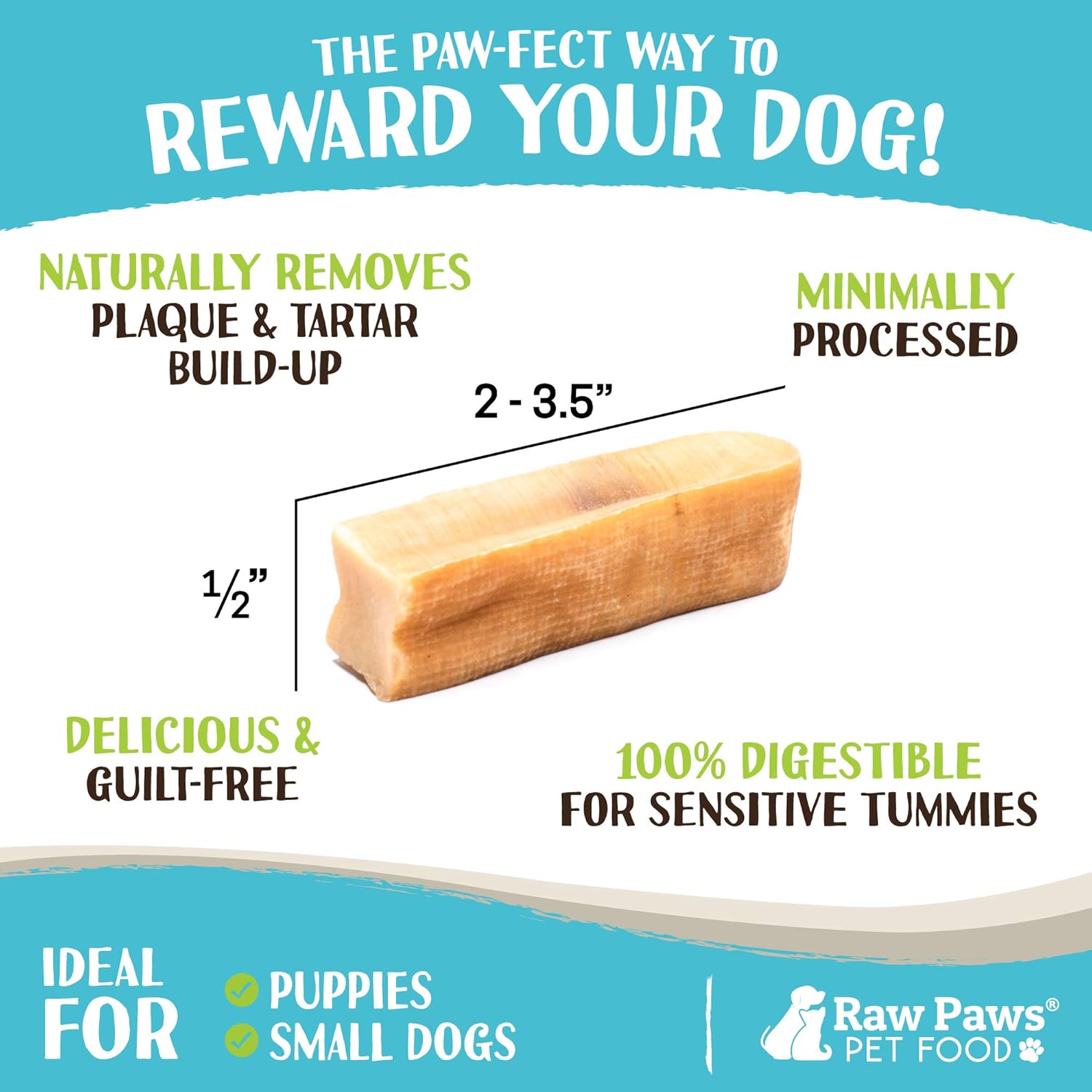 Raw Paws Himalayan Yak Chews for Dogs - Small (12-Count) - Packed in USA - Tibetan Yak Cheese Dog Chews for Small Breeds - Hard Milk Dog Chew Bones - Single Ingredient - Long Lasting : Pet Supplies - Image 3